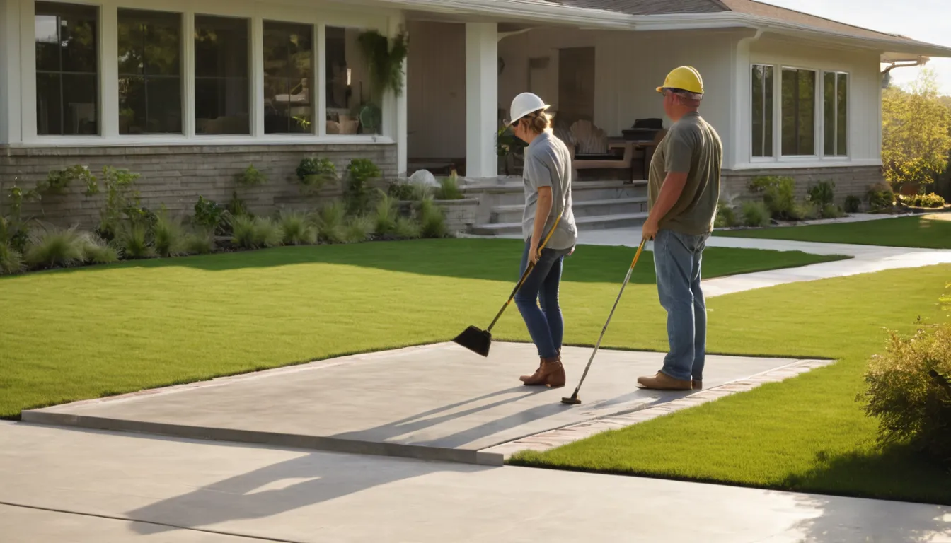 A newly poured concrete patio behind a family home in the St. Michael area